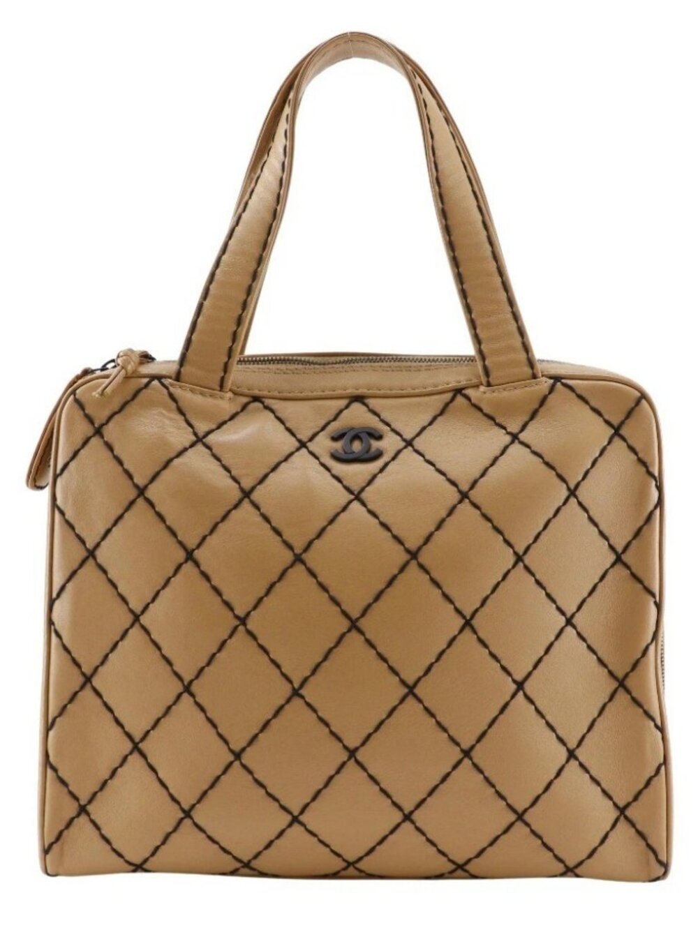 CHANEL Wild stitch Tote Bag A14693 beige Calfskin Women